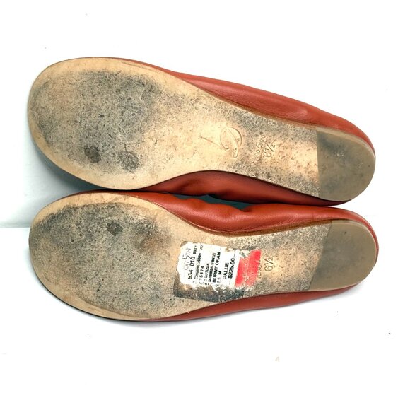 Delman Leather Round Toe Stretch Slip On Ballet Flat 6.5 M Burnt Orange - Picture 7 of 8